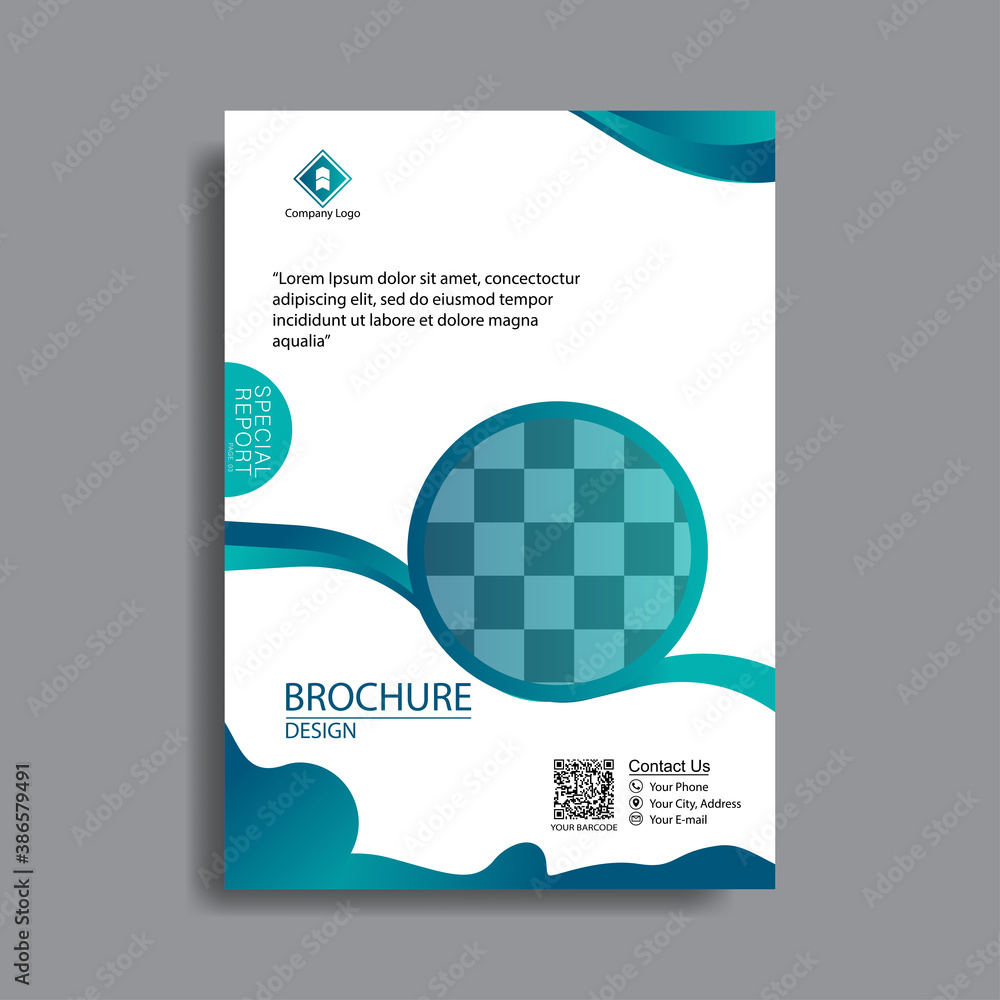 Poster brochure template flyer design vector background layout space for photo. design template vector