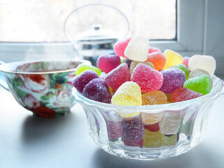 Sweet colorful fruit jelly