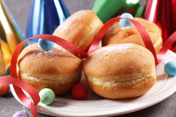 delicious donut and carnival decoration
