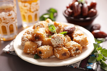 baklava- oriental dessert and mint tea