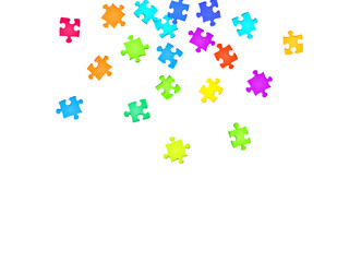 Business crux jigsaw puzzle rainbow colors pieces 