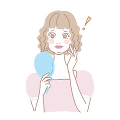 Fototapeta premium 顔の脂肪が気になる女性
