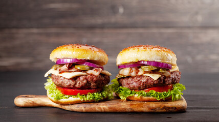 Homemade tasty burgers