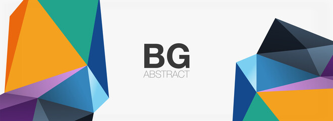 3d mosaic abstract backgrounds, low poly shape geometric design