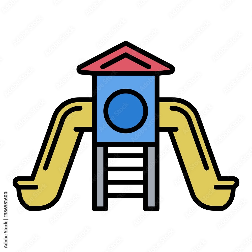 Poster kid slide playground icon. outline kid slide playground vector icon for web design isolated on white