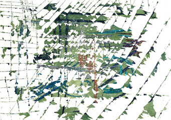 Fototapeta premium engraving etching scratches texture gray blue white green black gradient unique watercolor paint in monotype technique, abstract texture background for your design