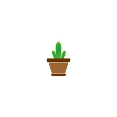 Foto op Plexiglas Cactus in pot cactus plant pictogram vector symbool