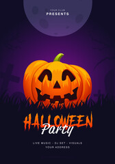  Halloween Party Poster Flyer Template Vector illustration