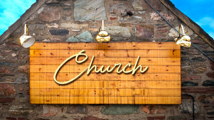 Obraz premium Street Sign to Church