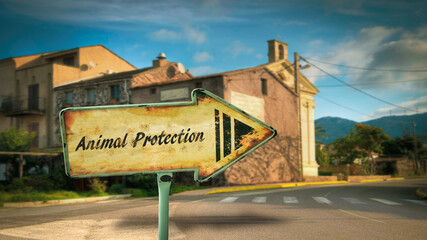 Obraz premium Street Sign to Animal Protection