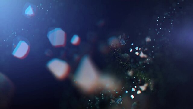 4k Beautiful 4k abstract particles slow floating and light flare
