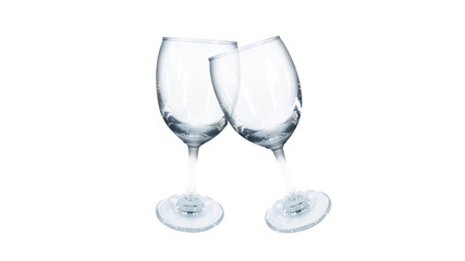 Couple glasses isolated on white background, use for celebration time.