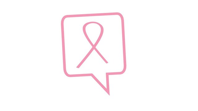 Pink ribbon breast cancer awareness. Modern style logo animation for october month awareness campaigns. World Breast Cancer Awareness Day	
