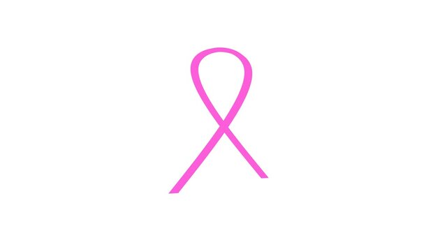 Pink ribbon breast cancer awareness. Modern style logo animation for october month awareness campaigns. World Breast Cancer Awareness Day	