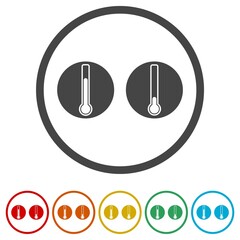 Set of thermometer ring icon