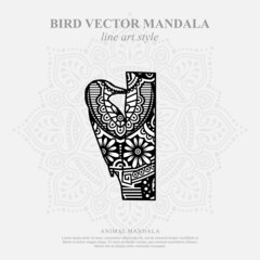 Bird Vector Mandala Line Art Style