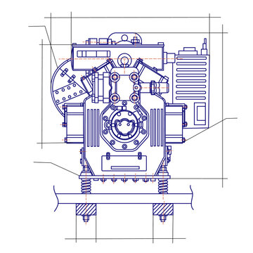 free drawing of the refrigerator unit. chiller unit