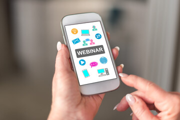 Webinar concept on a smartphone