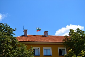 Bulgarian flag in top of a roof