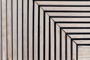 corners made of wooden slats