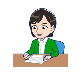 Beautiful woman in a green cardigan