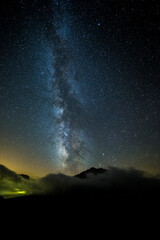 Summer Milky Way in Pedraforca mountain, Barcelona, Pyrenees, Catalonia, Spain