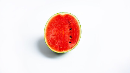 Sliced ripe watermelon isolate on the white background.