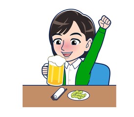 Beautiful woman in a green cardigan