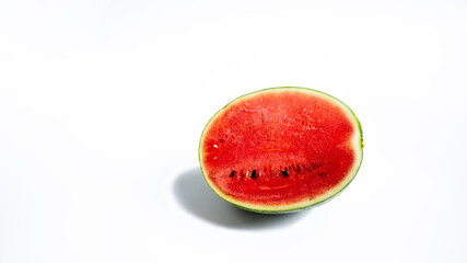 Sliced ripe watermelon isolate on the white background.