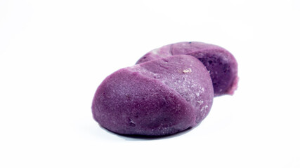chinese purple sweet potato moon cake isolated on the  white background.