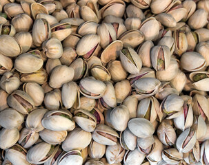 Pistachios texture background