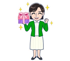 Beautiful woman in a green cardigan