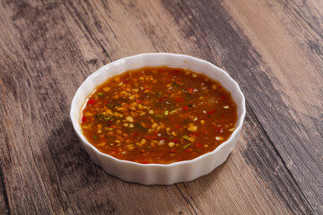 Thai style spicy chilli sauce