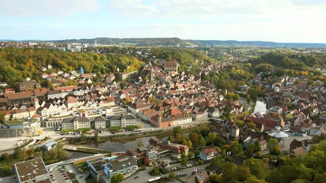 Schw&auml;bisch Hall altstadt in Schwaben historisch Mittelalter kochertal Hohenlohe