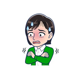 Beautiful woman in a green cardigan