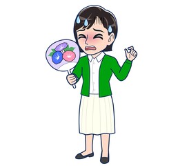 Beautiful woman in a green cardigan