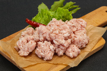 Homemade pork minced meat for cooking