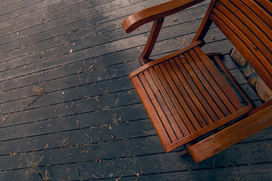 Wooden cheir in the terrace