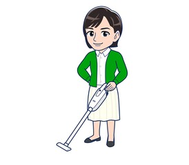 Beautiful woman in a green cardigan