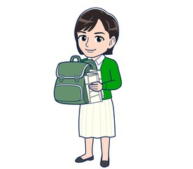 Beautiful woman in a green cardigan