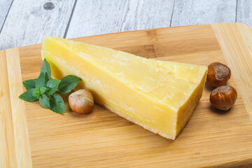 Parmesan cheese served basil and nuts