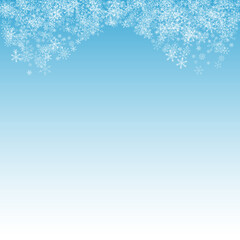 Fototapeta premium Silver Snow Vector Blue Background. Holiday 