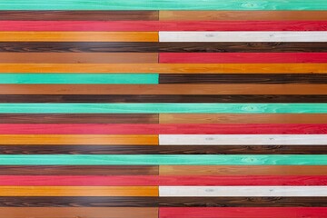 Vintage multi-colored wooden wall pattern and seamless background