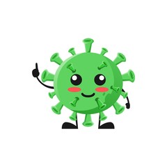vector illustration of cute virus bacteria mascot or character have good idea. cute virus bacteria Concept White Isolated. Flat Cartoon Style Suitable for Landing Page, Banner, Flyer, Sticker.