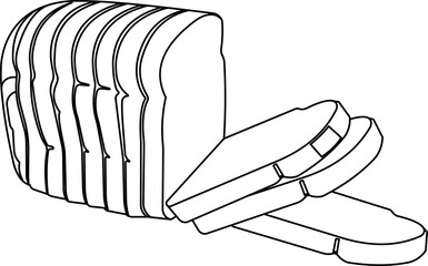 Sliced ​​loaf of rectangular bread.