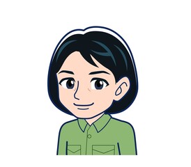 Obraz premium Young woman in green work clothes