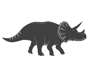 Cute cartoon vector illustration of Triceratops isolated on white