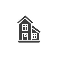 Townhouse, cottage building vector icon. filled flat sign for mobile concept and web design. Country house glyph icon. Symbol, logo illustration. Vector graphics