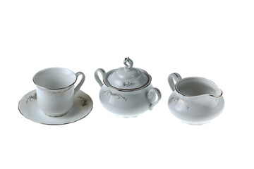 Elegant set of dishes for tea