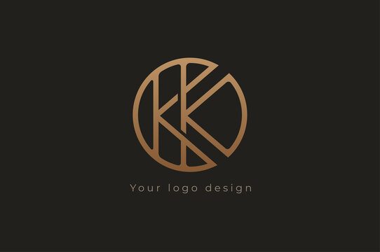 Abstract initial letter K and K logo, usable for branding and business logos, Flat Logo Design Template, vector illustration